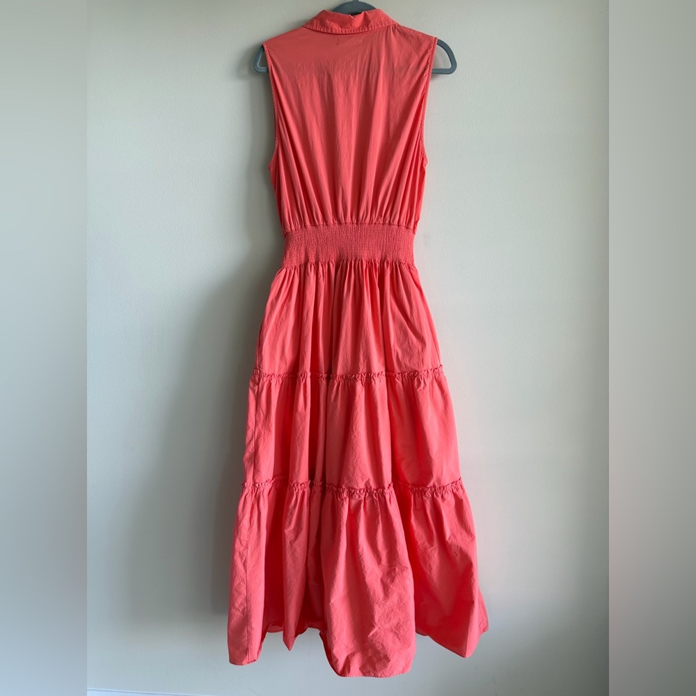 Ramy Brook Coral Tiered Midi Shirtdress Sleeveless Button Front XL - Picture 5 of 12